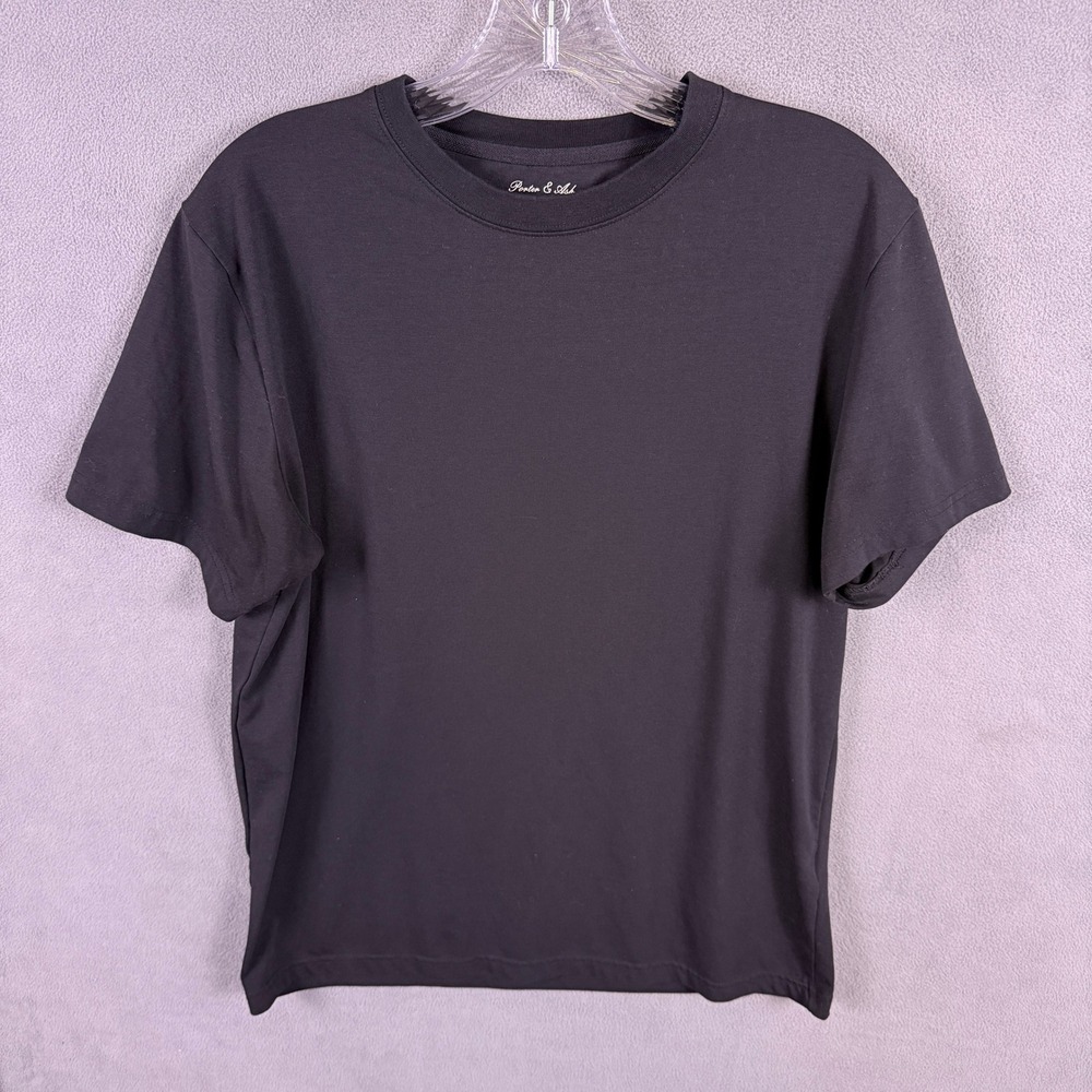 Porter & Ash The Tee Mens Small Black Short Sleeve Crew Neck 4 Way Stretch